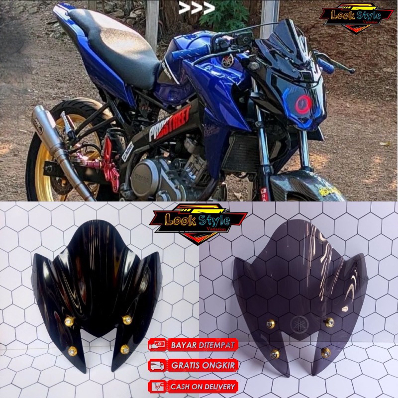 Variasi Aksesoris Kaca Visor Motor - Kaca Visor Vixion Advance Plus Baut- Satu Ukuran Warna Bening M