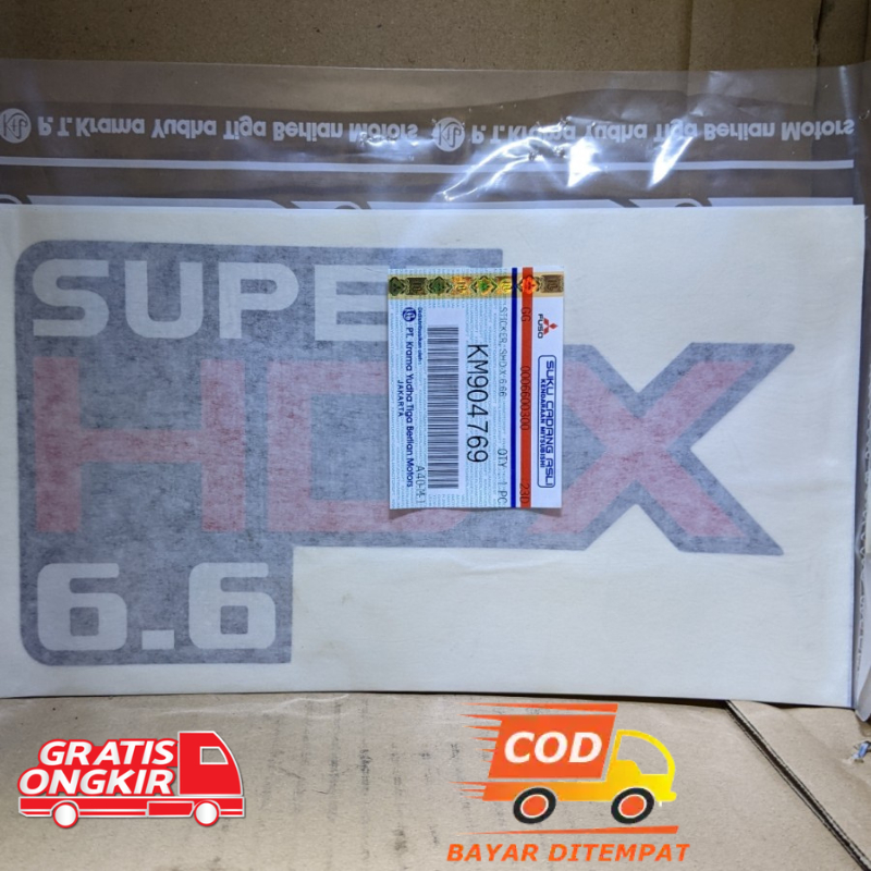 sticker stiker canter tulisan super HDX 6.6 original KTB per biji