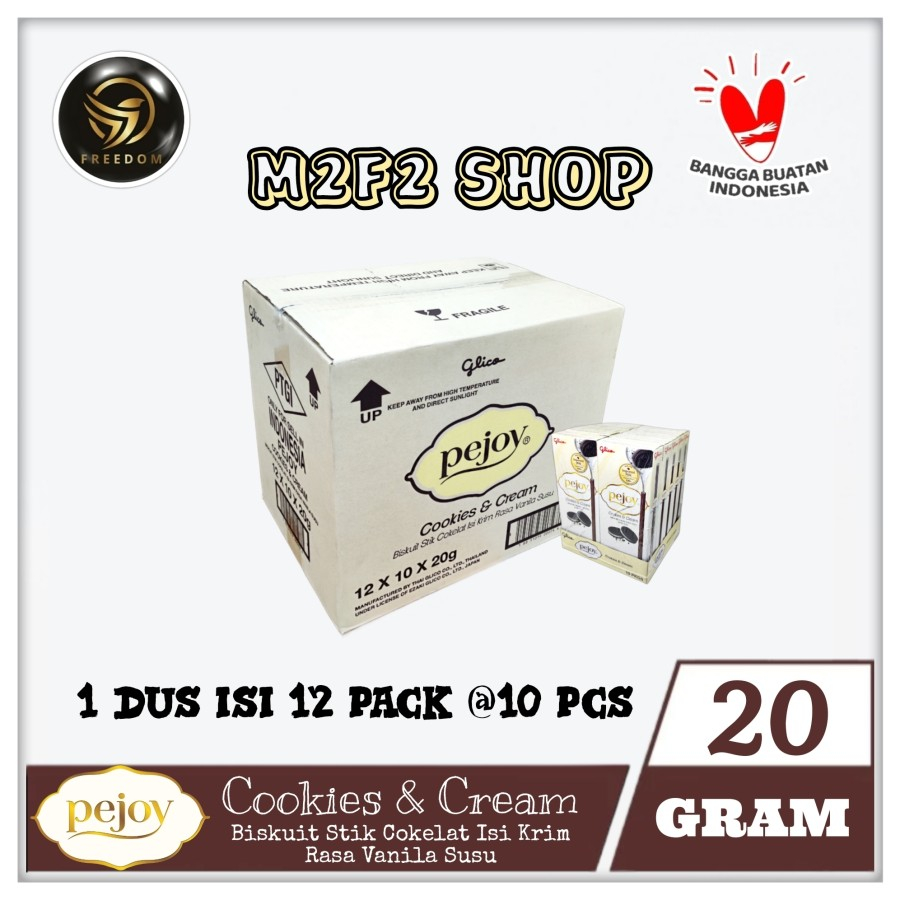 

Pejoy Cookies & Cream | Biskuit Stik Cokelat Vanila Susu - 20 gr (Kemasan Karton)