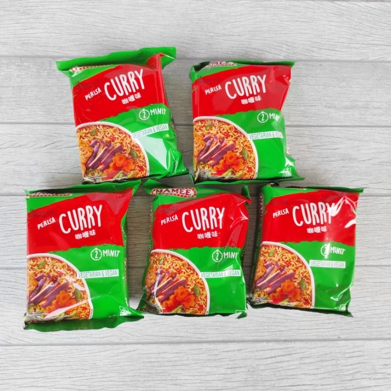 

Mamee Mie Instant Vegetarian Curry Vegan 1 Pak isi 5 Bungkus