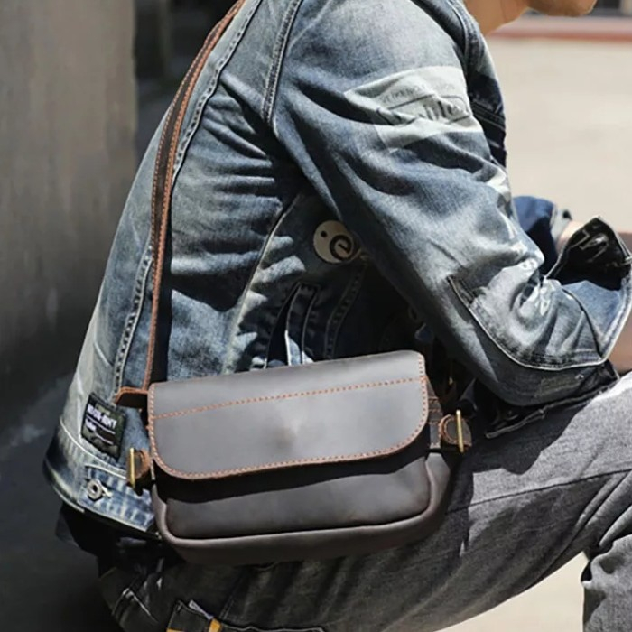 Tas Pria Selempang Kulit Original - Tas Kulit Asli Pria Selempang - Tas Pria Kulit Asli