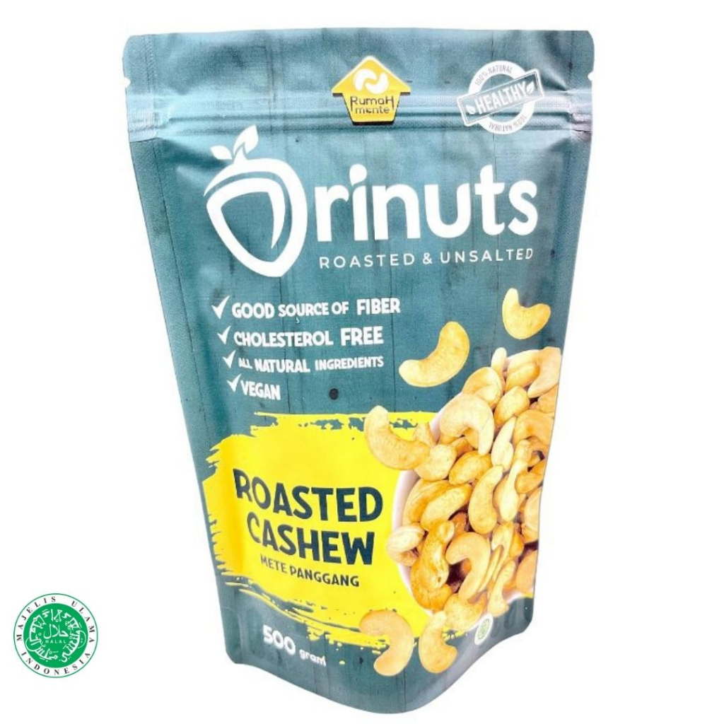 

ORINUTS KACANG METE PANGGANG 500GR (PREMIUM QUALITY CEMILAN DIET) ROASTED CASHEW PLAIN UNSALTED