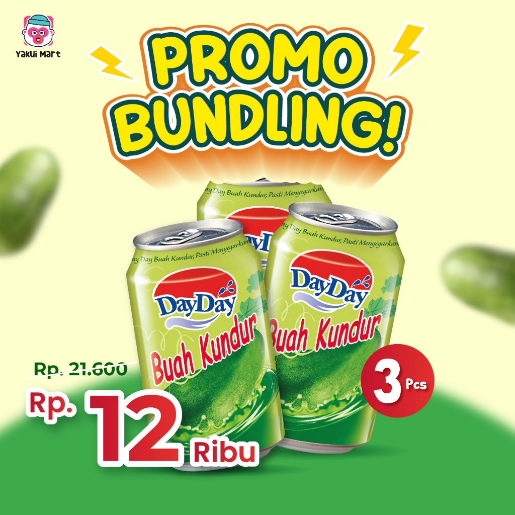 

Promo Bundling DAYDAY Minuman Rasa Winter Melon / Buah Kundur Kemasan Kaleng 300 ml 3pcs