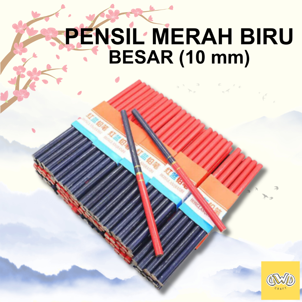 

Pensil merah biru besar pola