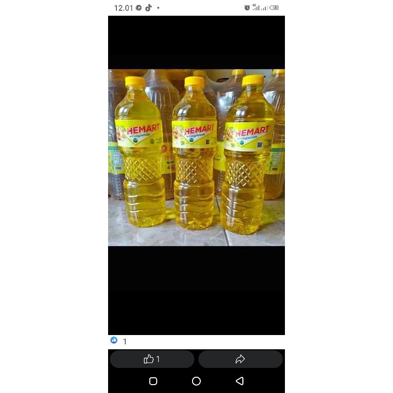 

minyak goreng hemart/sania/sunco/bimoli 1L