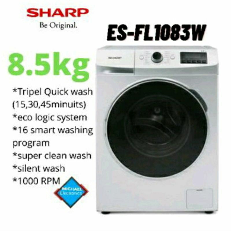 Sharp mesin cuci front loading ES-FL1083W (8,5KG)