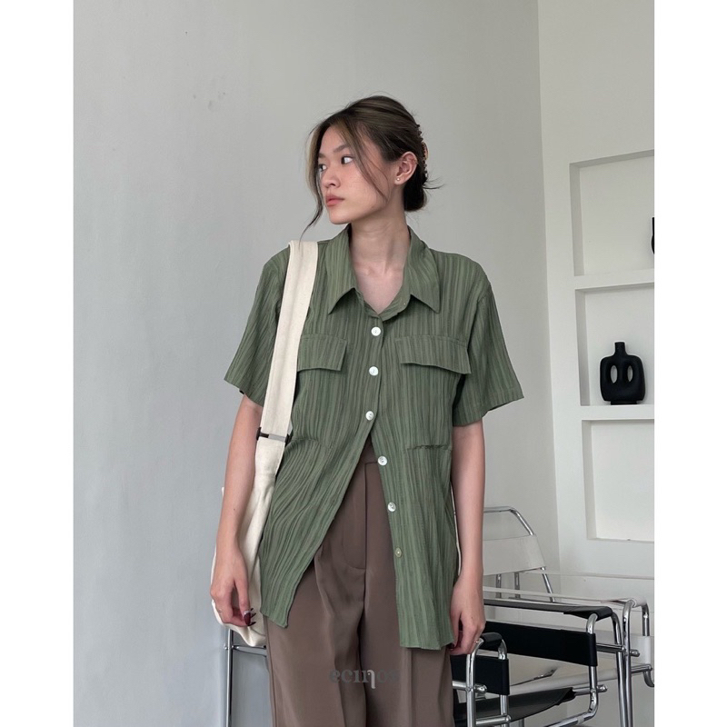 Preloved [ ECINOS ] Irene Crinkle Top