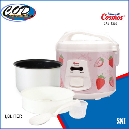 COSMOS RICE COOKER / MAGIC COM CRJ3302 / CRJ 3302 / CRJ-3302 (1,8 LITER) GARANSI RESMI