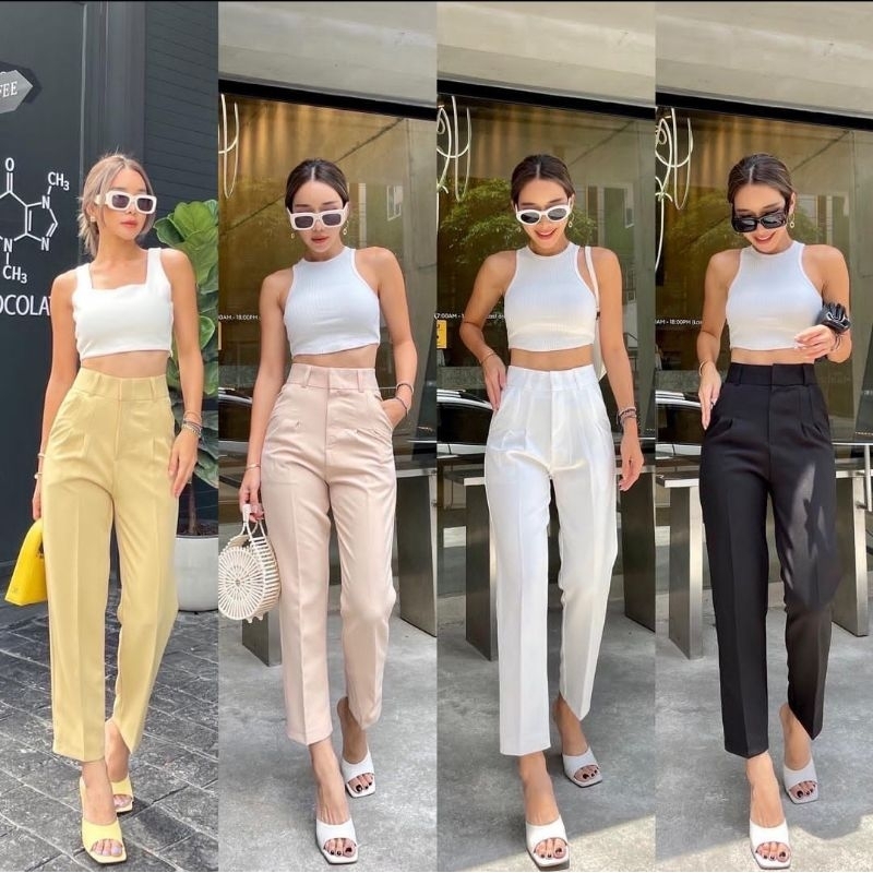 PRELOVED celana pensil 7/8 promthong black sz M