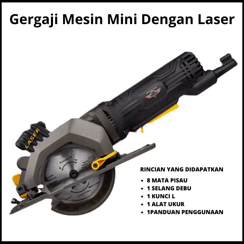 Gergaji Mesin Mini Laser Pemotong Kayu Multifungsi dengan Menggunakan Listrik