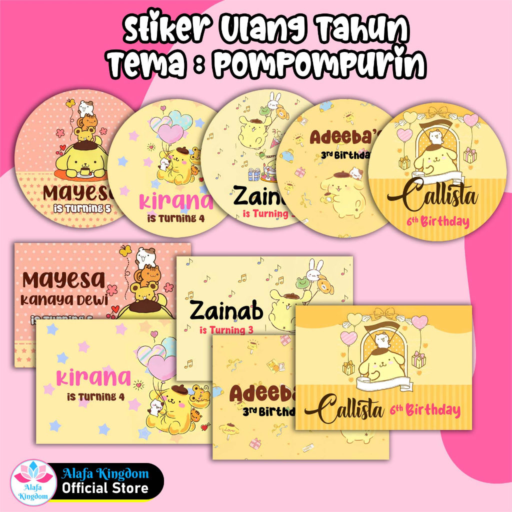 

Alafakingdom Stiker Ulang Tahun Pompompurin Stiker Ultah Birthday Pompompurin Sanrio