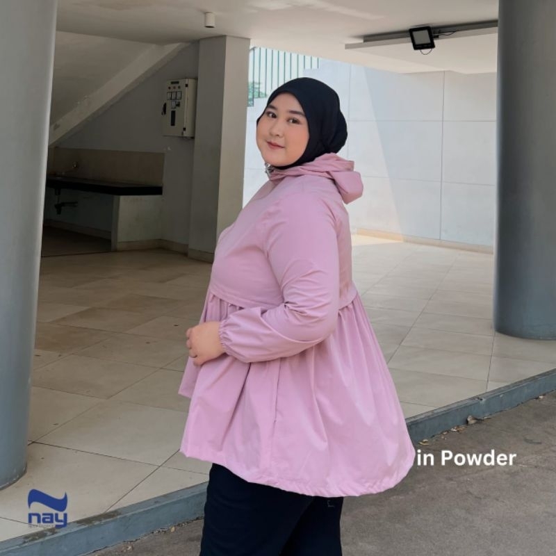 Jaket Wanita Olahraga Khai Nay Sportswear Ritsleting Depan Bahan Polyester