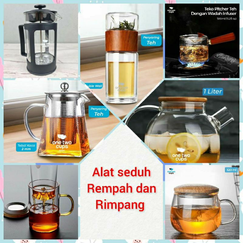 gelas saring kaca rempah rimpang seduh