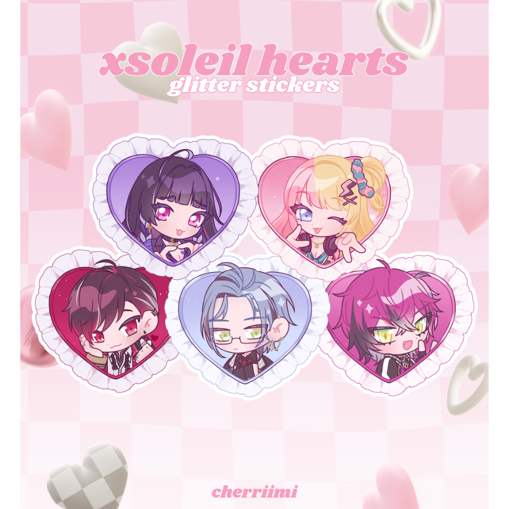 [ NIJISANJI EN ] xsoleil heart glitter stickers