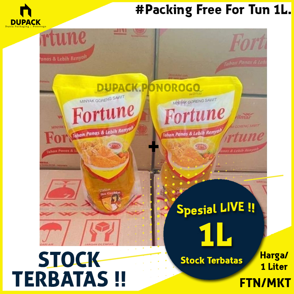 

Minyak Goreng Fortune 1L Free Packing Kardus