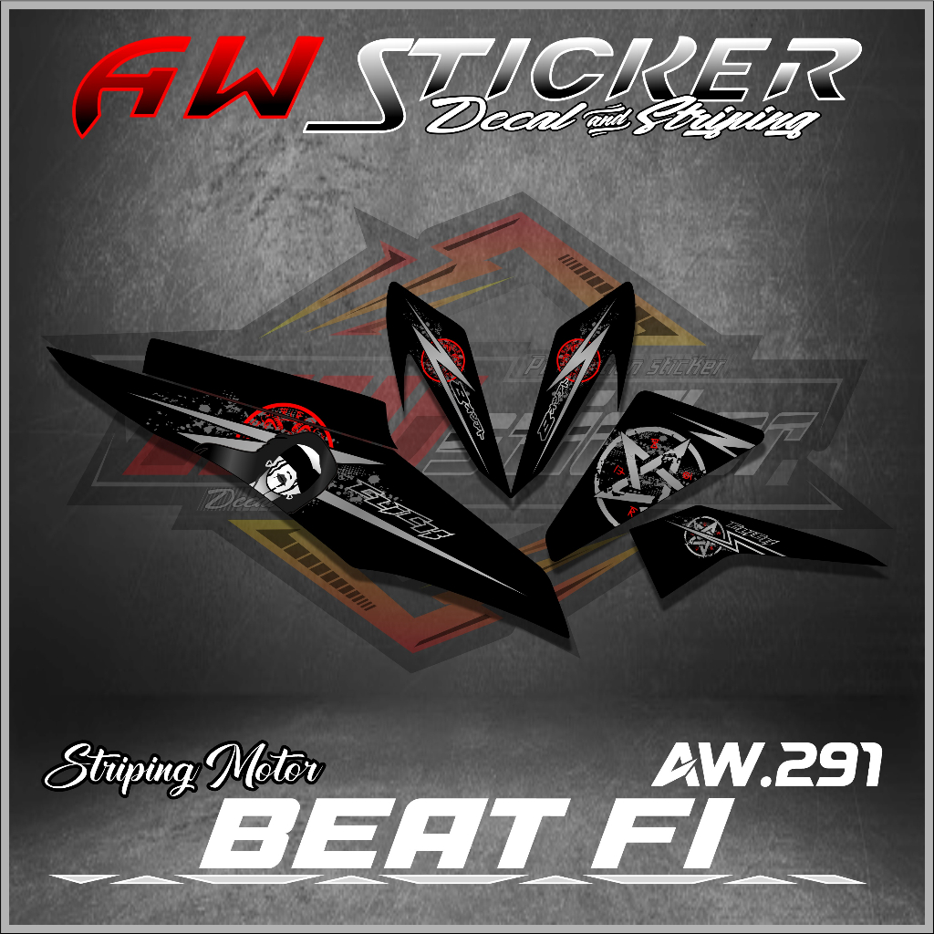 Striping Transparan Beat fi lama Beat fi old tahun 2013-2015 Striping Beat fi