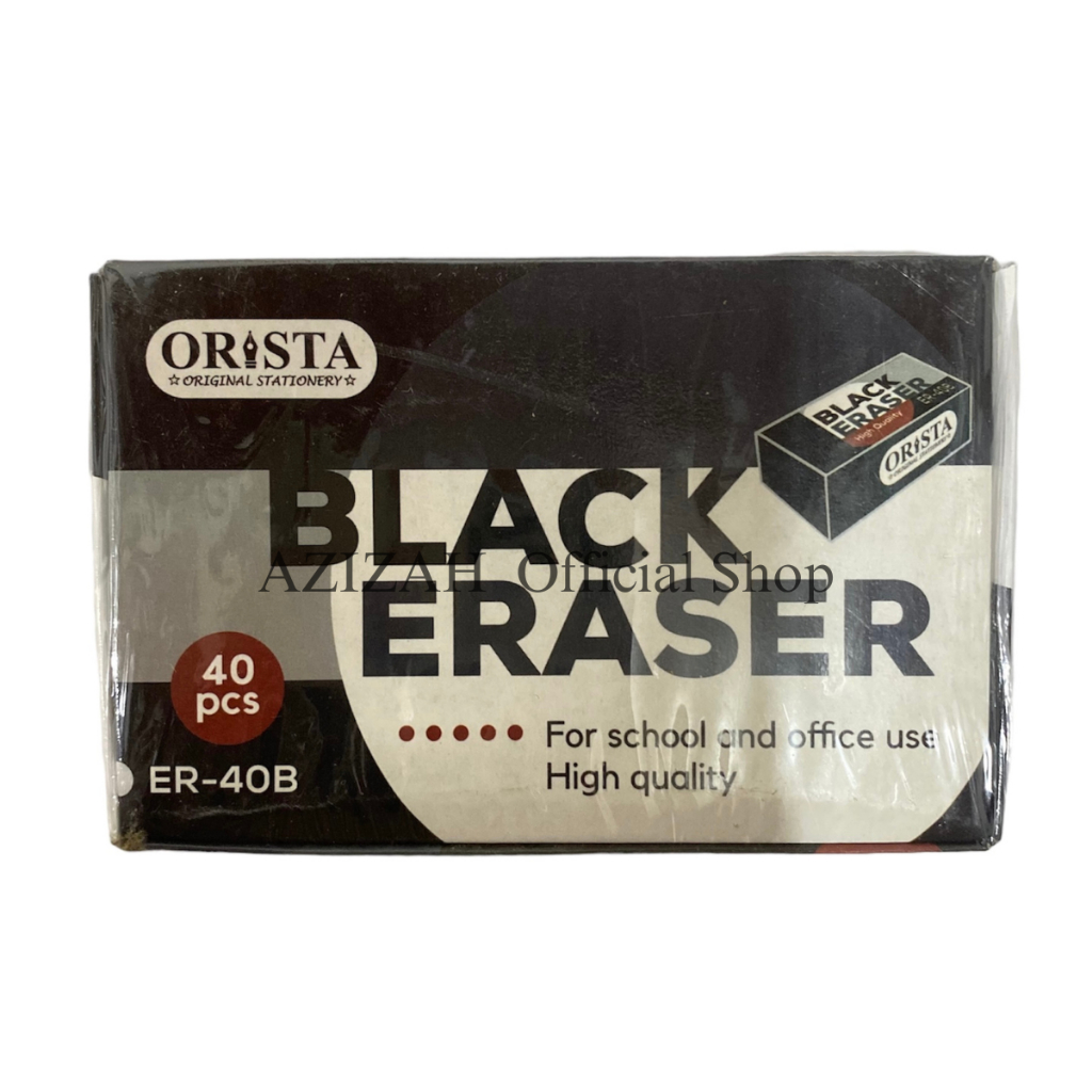 

PENGHAPUS PENSIL ORISTA 1 PACK ISI 40 PCS WARNA HITAM