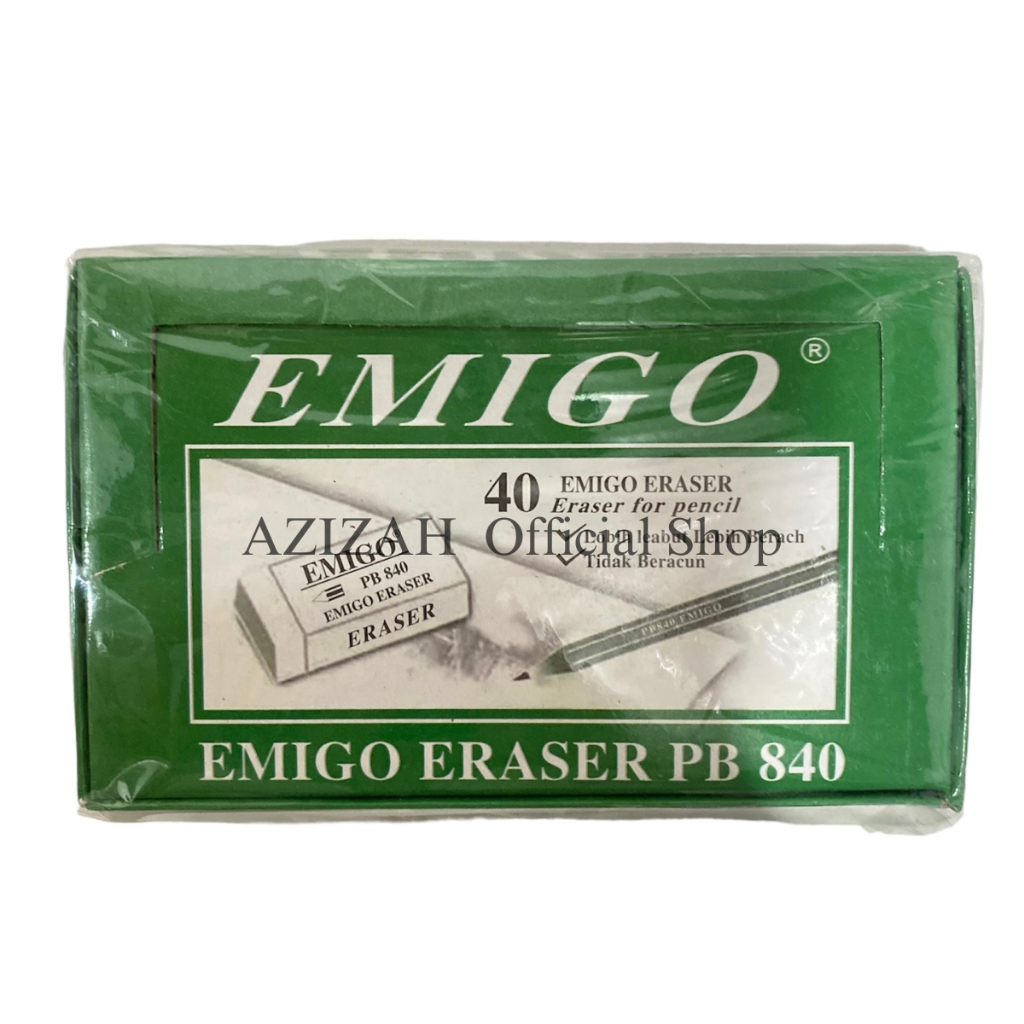 

PENGHAPUS PENSIL EMIGO 1 PACK ISI 40 PCS WARNA PUTIH