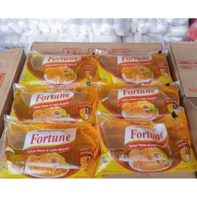 Minyak goreng Fortune Bantal 1 liter + packing karton