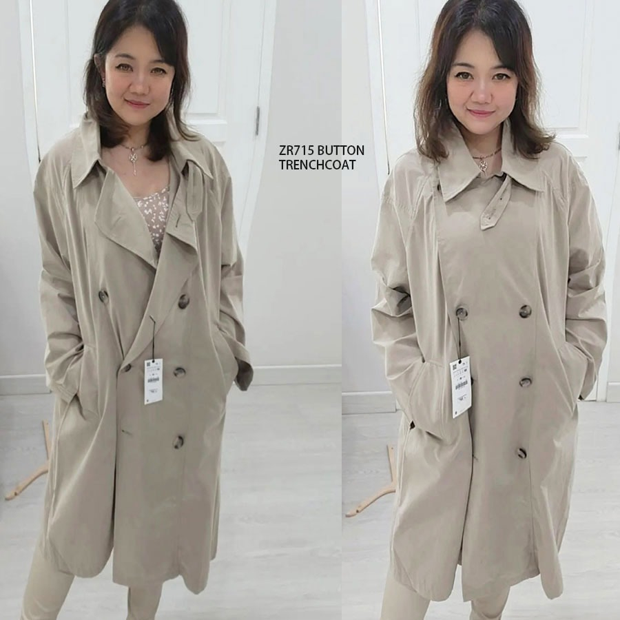 LOVEMECORNER ZARA-- ZR BUTTONED TRENCHCOAT COAT WANITA MANTEL WANITA COAT MUSIM DINGIN JAKET MUSIM D