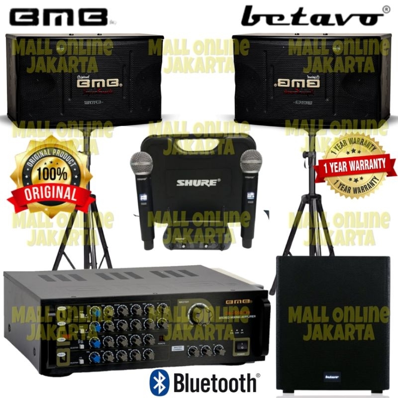 Paket karaoke bmb 15 inch subwoofer aktif 12 inch sound system bmb