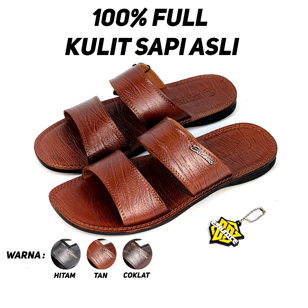 Estunice Sandal Kulit Pria Original 100% Sendal Slop Selop Pria - ES 02