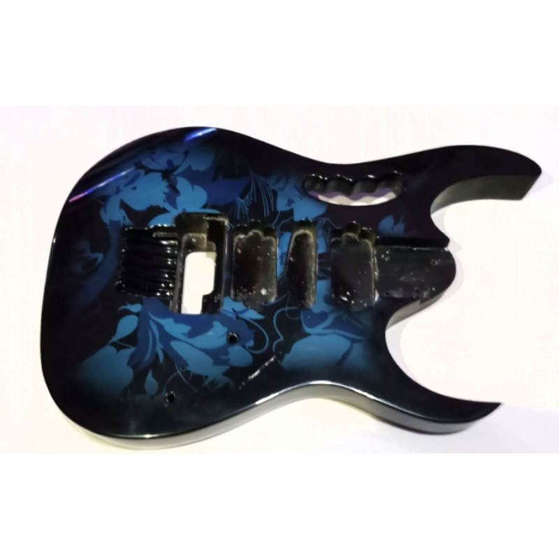 body ibanez jem custom (bunga biru)bonus sticker vinyl untuk neck