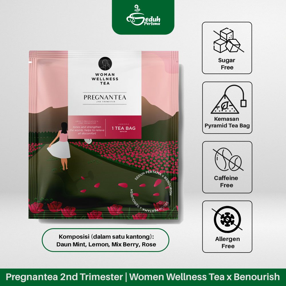 

Pregnantea 2nd Trimester | Women Wellness Tea X Benourish - Daun Mint, Lemon, Mix Berry, Rose