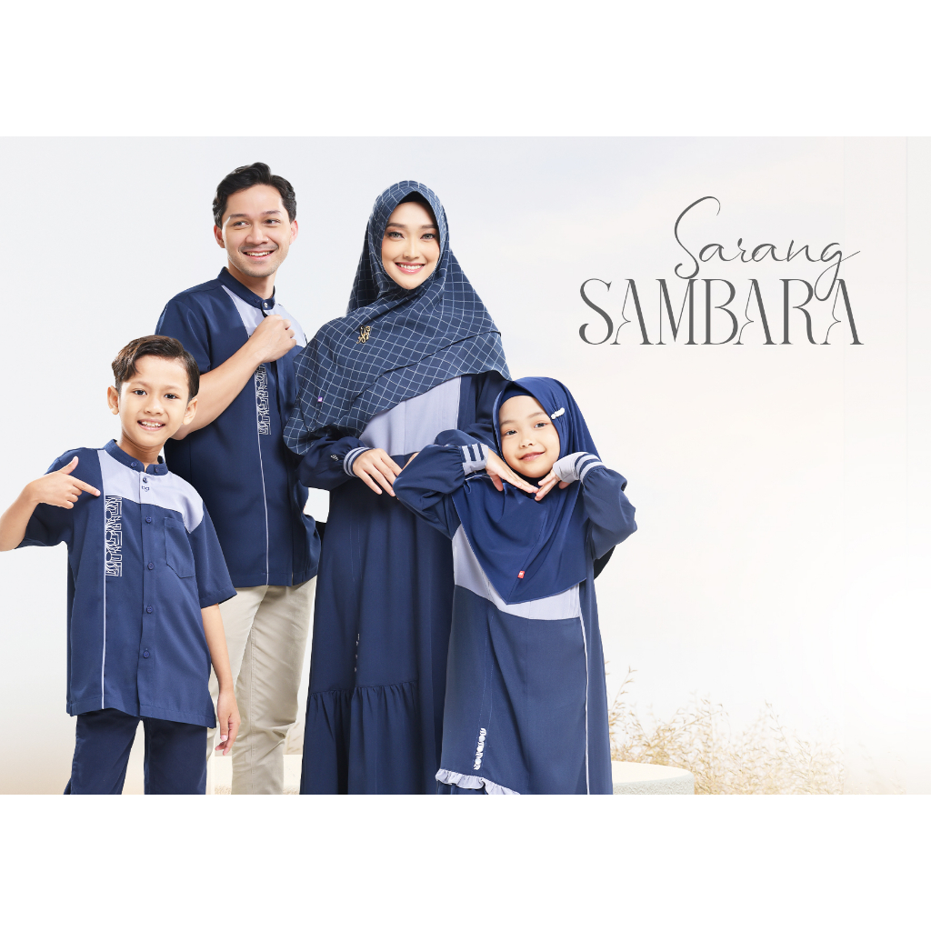 Gamis Kemko Couple Sarang Sambara | Sarimbit keluarga | Baju Couple Keluarga [Ori Rabbani]