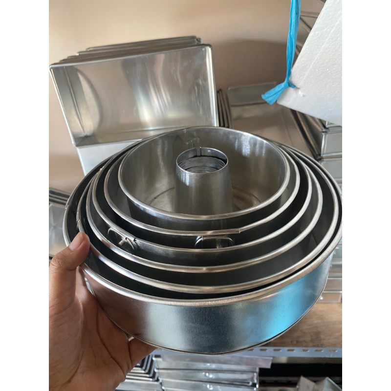 loyang TULBAN BOLU JADUL TINGGI 7cm loyang kue ban bolong tengah bahan aluminium ukuran 14 16 18 20 