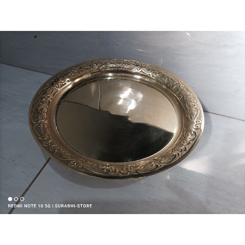 Dulang logam kuningan 25cm