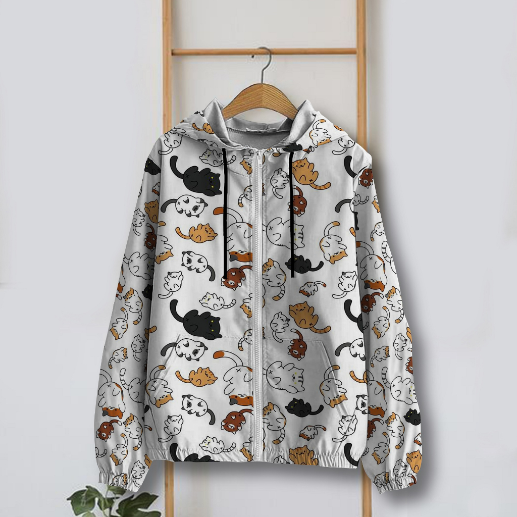 Jaket Parasut Wanita Printing Jumbo / jaket parasut Big Size / jaket parasut over size pria dan wani