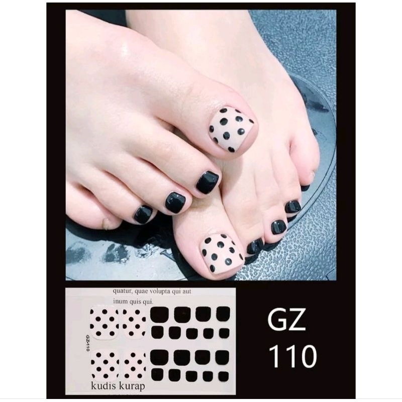 22pcs Sticker kuku kaki / nail Sticker murah
