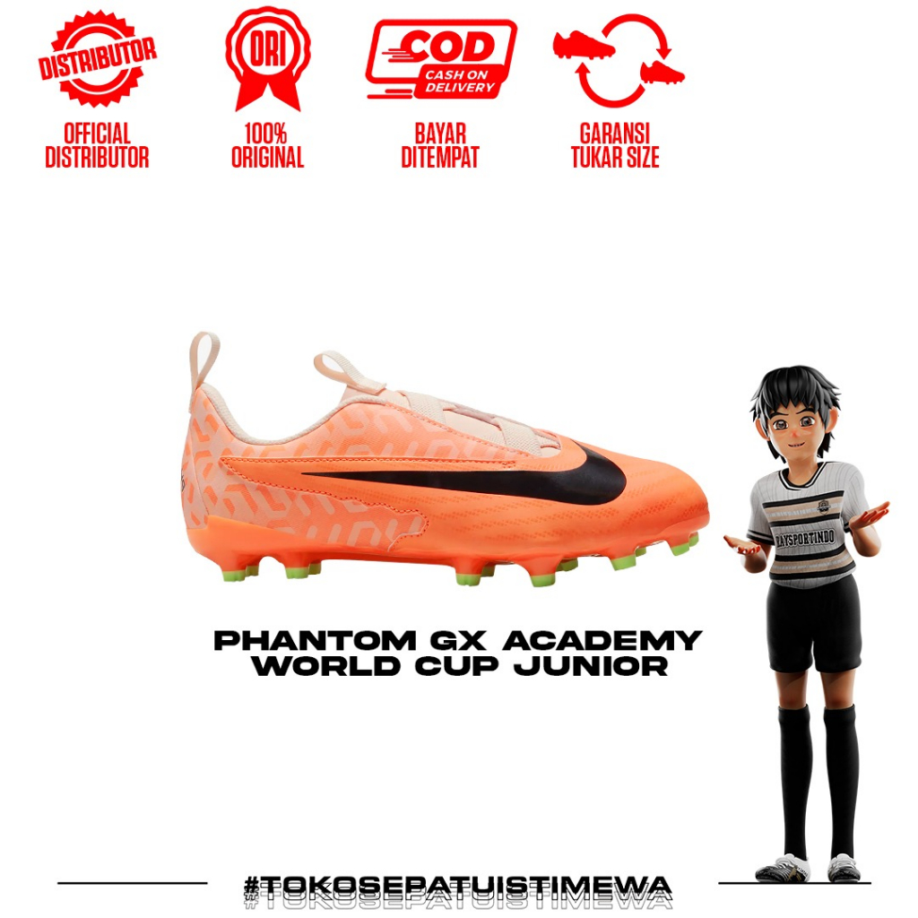 SEPATU SEPAK BOLA NIKE PHANTOM GX ACADEMY WORLD CUP JUNIOR FG/MG