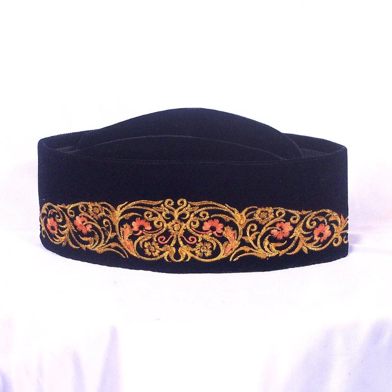 Peci hitam dewasa anak anak songkok susun ac bordir kopyah Nuzula model terbaru