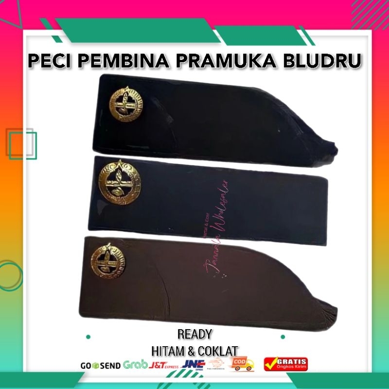 Peci Pembina Pramuka Putra Putri | Topi Pembina Pramuka Hitam Coklat