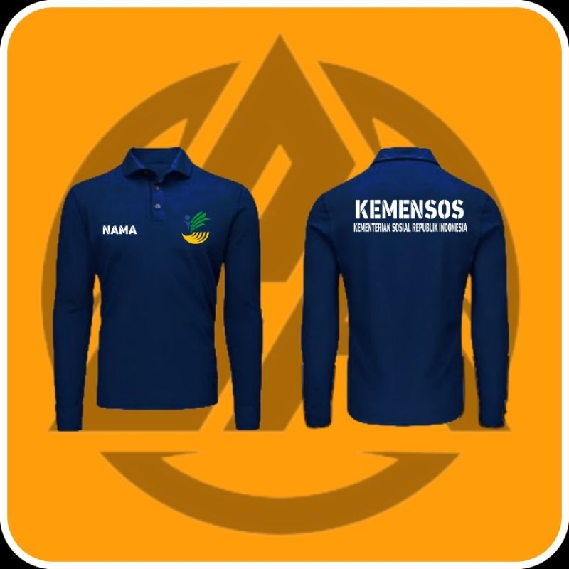 BAJU POLO SHIRT PANJANG KEMENSOS RI//BAJU KEMENSOS BERKERAH