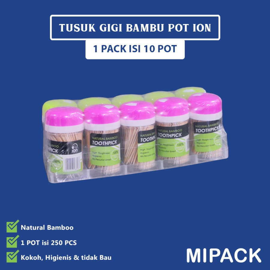 Tusuk Gigi Bambu Pot ION | Tusuk Gigi Higienis | Tusuk Gigi Restoran