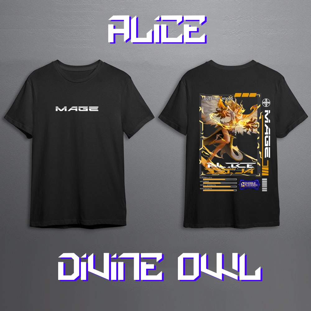 KAOS HERO MOBILE LEGEND ALICE SKIN TERBARU KAOS GAMING MLBB ALICE MAGE