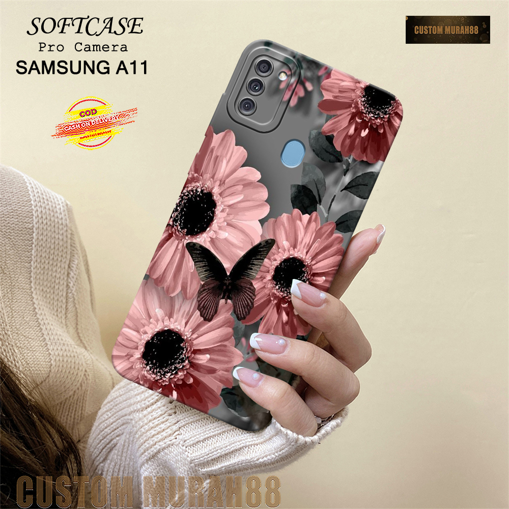 Case Samsung A11 Terbaru - Fashion Case BUNGA - Casing Hp Samsung A11- Softcase Pro Camera Samsung A