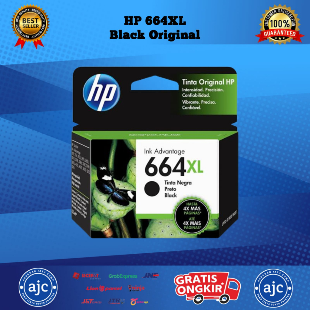 Tinta Printer Ink Cartridge HP 664xl Black Original