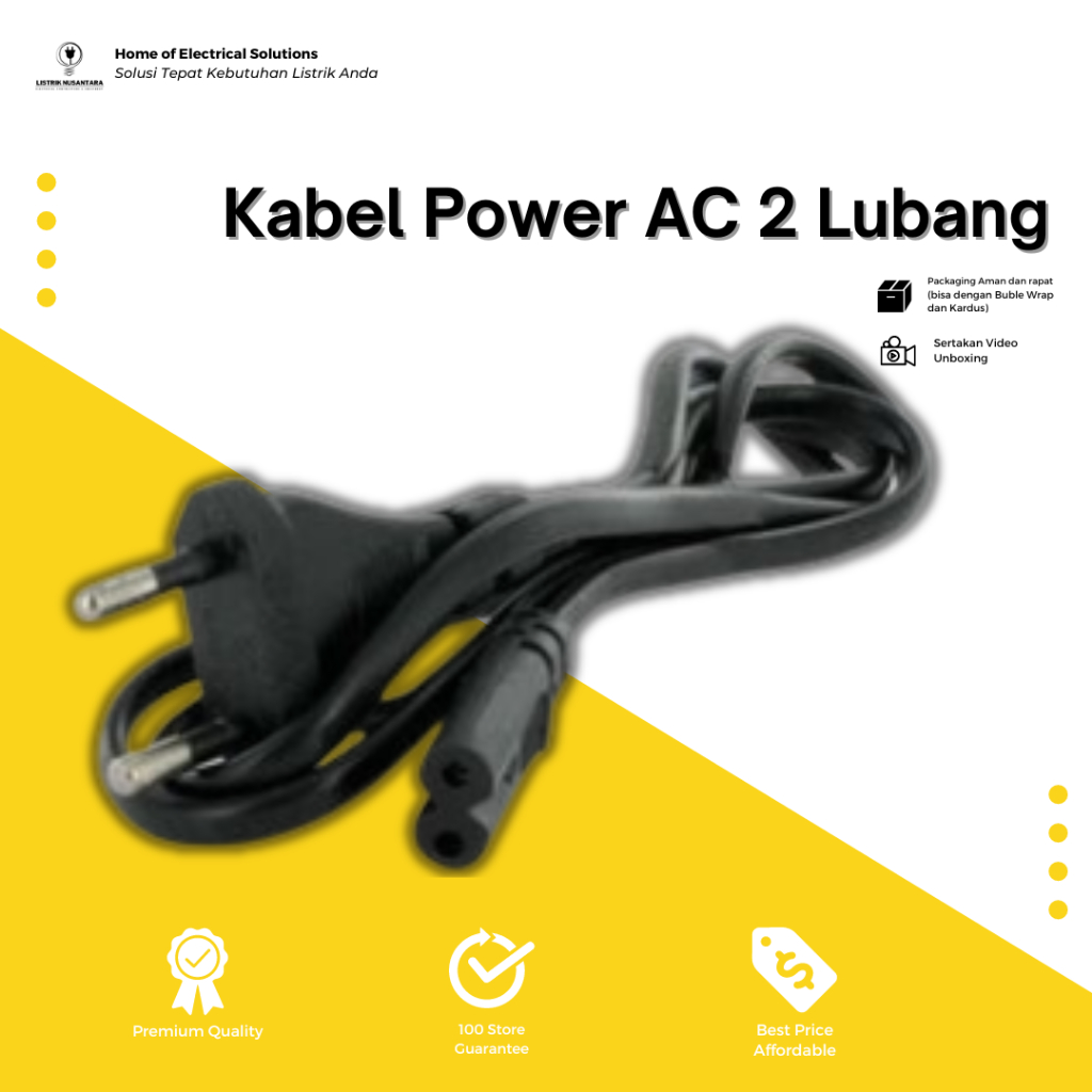 Kabel Power AC 2 Lubang Angka 8 Untuk Adaptor Radio Printer Charger Laptop Murah Power Supply