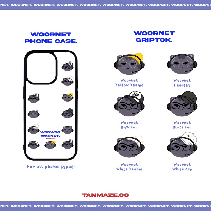 TANMAZE.co | WOORNET SERIES Wonwoo Warnet Phone Case dan Griptok