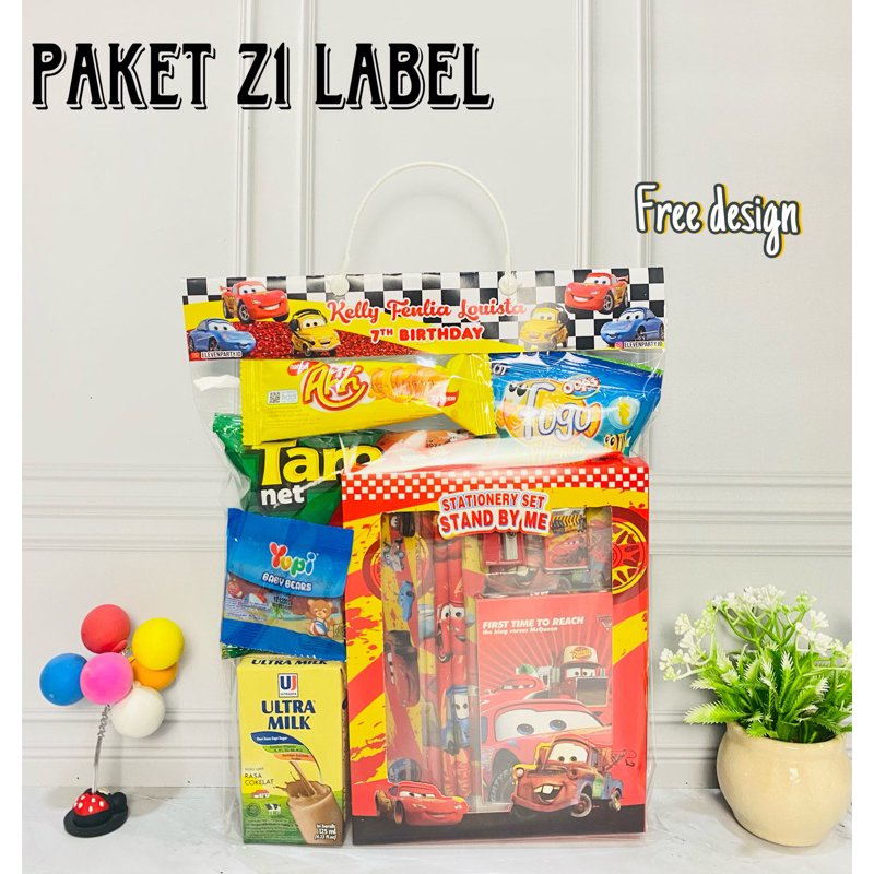 Paket snack ulang tahun anak Z1 label / goodiebag / souvenir ulang tahun anak