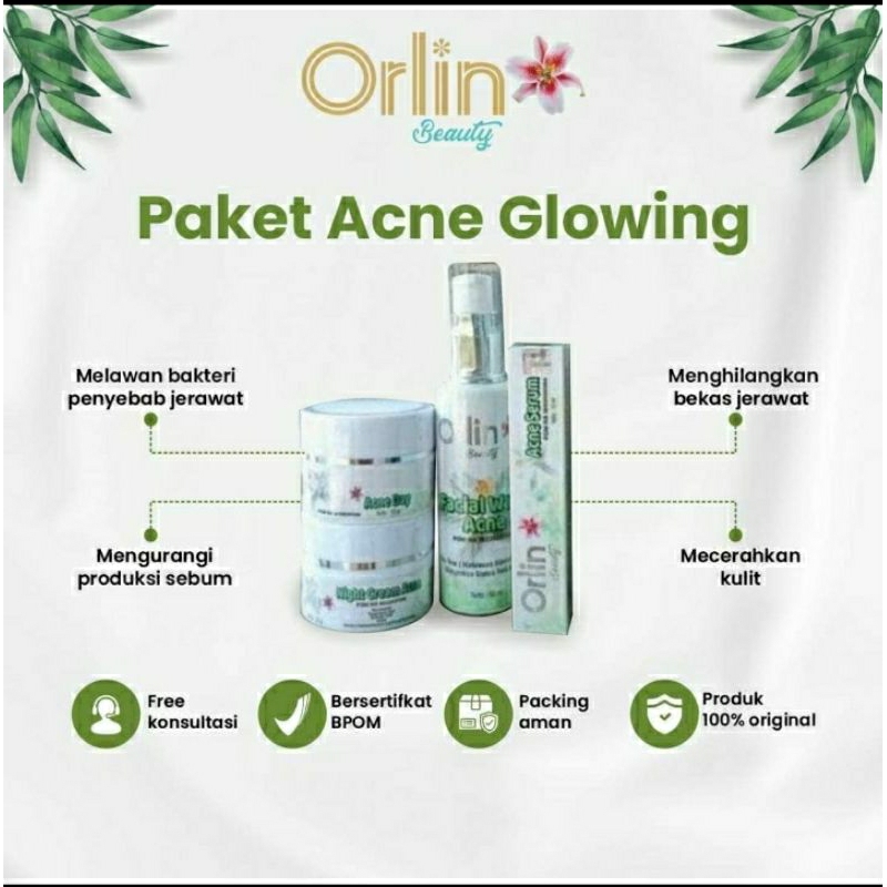 ORLIN BEAUTY PAKET ACNE GLOWING BPOM, BUMIL, BUSUI AMAN