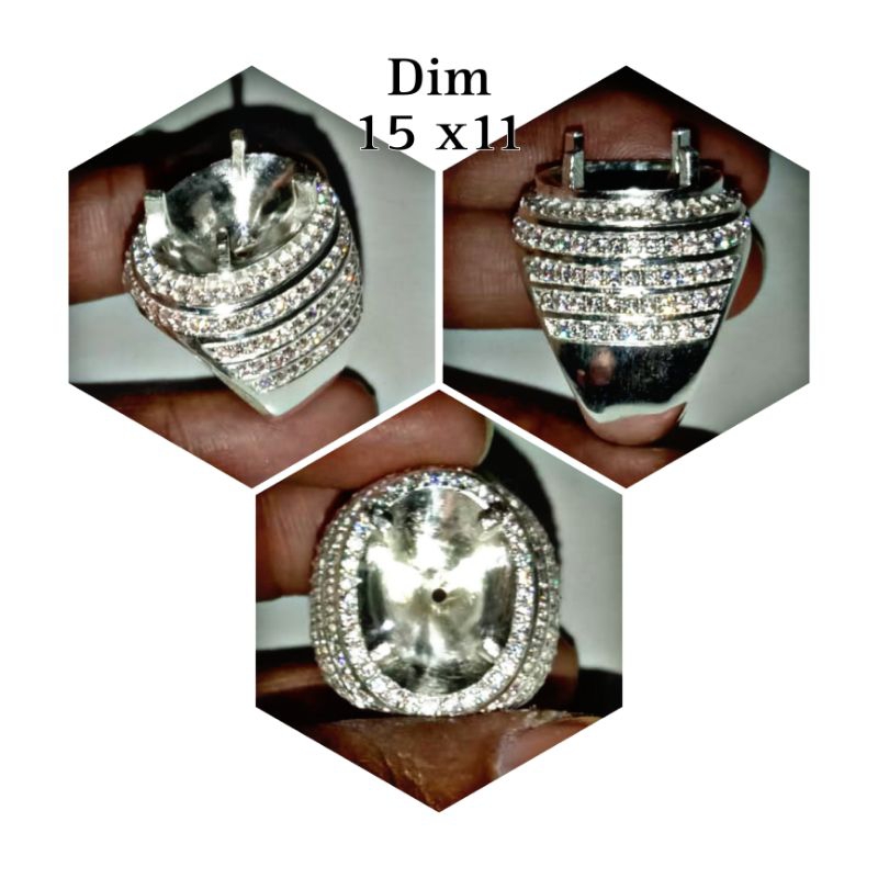 Ring emban perak sirkon