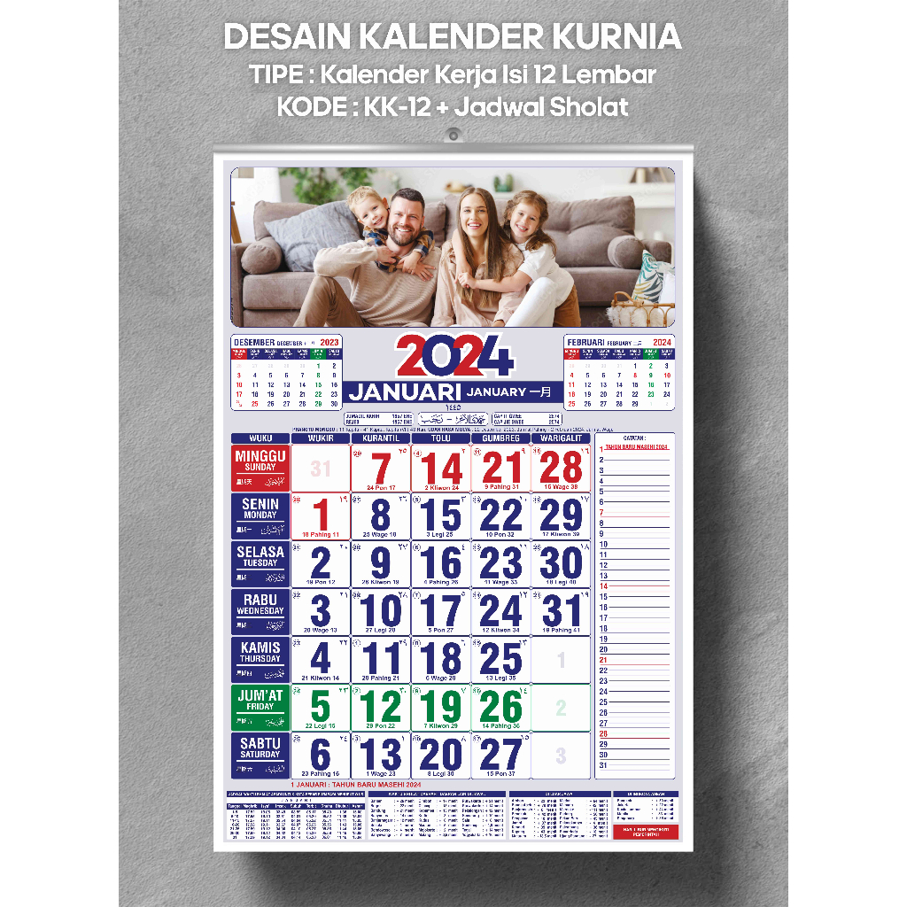 

Kalender Kerja isi 12 lembar (1 bulanan)