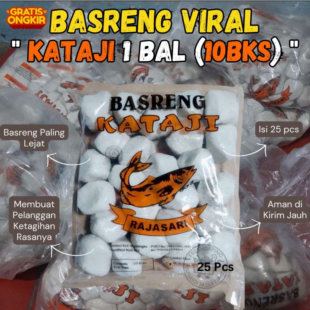 

Basreng Kataji Rajasari mentah 1 Bal isi 10 Bungkus