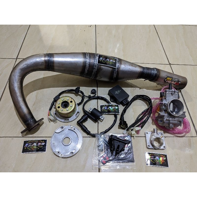 PENGAPIAN MAGNET YZ FULLSET, KARBU PWM 38, MEMBRAN VFORCE 4, KNALPOT DRUM 81. PAKET BLAYER RX KING
