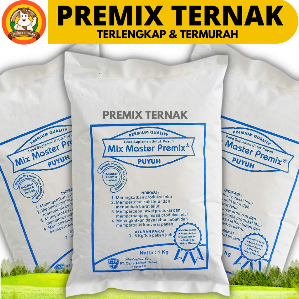 MIX MASTER PREMIX PUYUH 1 kg - Suplemen Pakan Pemacu Produksi Telur Untuk Puyuh